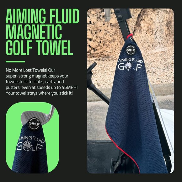 Magnetic Golf Towel 16" x 24" Black - Picture 6 of 8